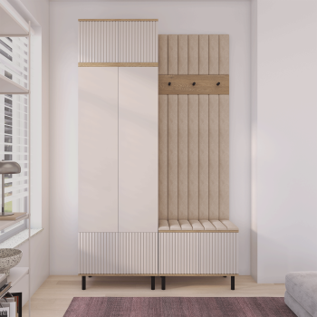 Garderoba Zora 4 frezowana wysokie nóżki Dąb Cremona Cashmere Trinity 02
