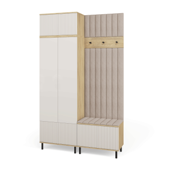 Garderoba Zora 4 nowoczesny zestaw do przedpokoju Dąb Cremona Cashmere Trinity 03