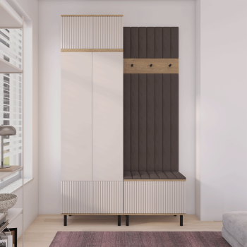 Garderoba Zora 4 minimalistyczny przedpokój Dąb Cremona Cashmere Trinity 08