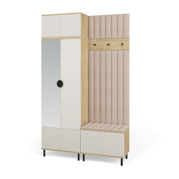 Garderoba Zora 4 nowoczesny przedpokój z lustrem Cashmere Trinity 02