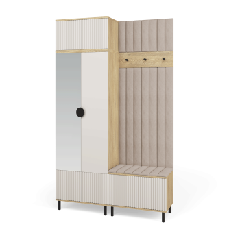 Garderoba Zora 4 elegancka garderoba z lustrem Dąb Cremona Cashmere Trinity 03