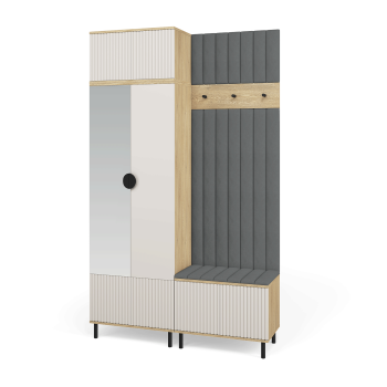 Garderoba Zora 4 nowoczesna garderoba premium z lustrem Cashmere Trinity 15