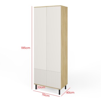 Szafa frezowana Zora 70cm bez lustra wysokie nogi Dąb Cremona Kaszmir