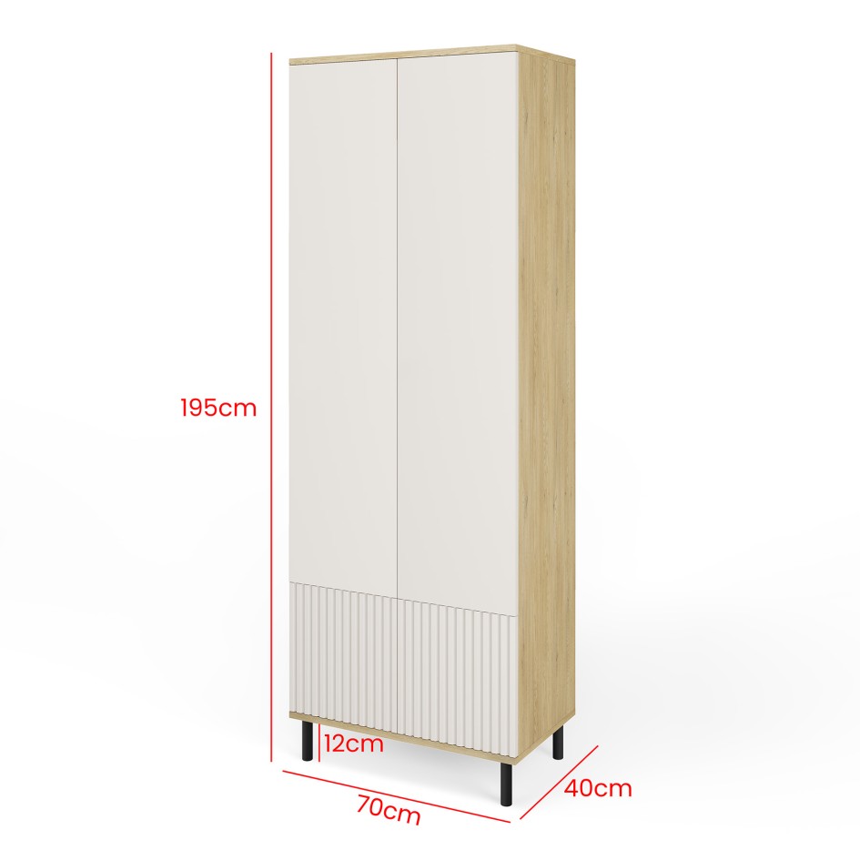Szafa frezowana Zora 70cm bez lustra wysokie nogi Dąb Cremona Kaszmir #2