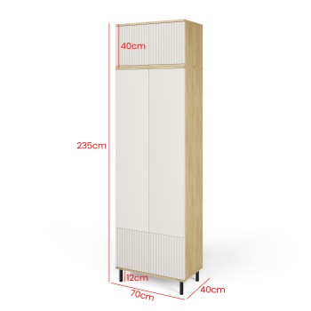 Szafa Zora 70cm z nadstawką na wysokich nóżkach Dąb Cremona Kaszmir