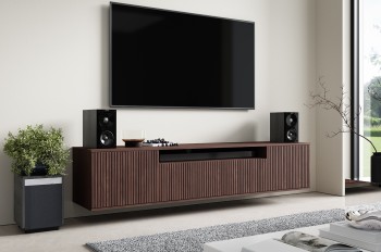 Komoda Capri wisząca Premium RTV 200 cm Ciemny brąz 
