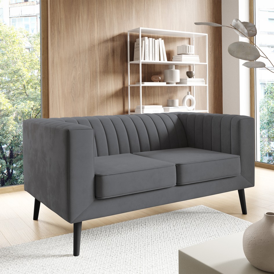 Sofa Angelika 2 minimalistyczna  z miękkim siedziskiem Velutto 18 #3