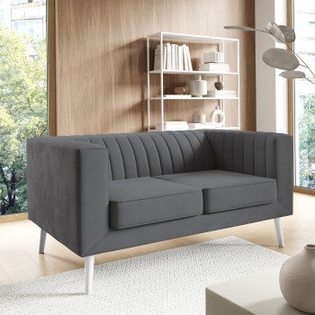 Sofa Angelika 2 minimalistyczna  z miękkim siedziskiem Velutto 18