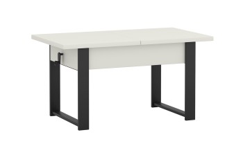Ławostół Hugo 3w1 ława stół i biurko do salonu biały czarne metalowe nóżki