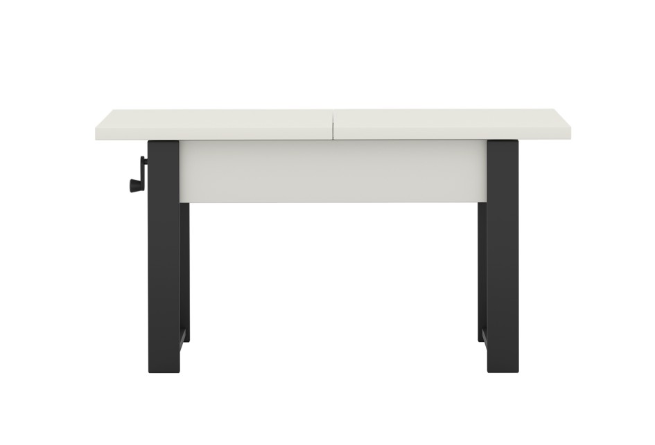 Ławostół Hugo 3w1 ława stół i biurko do salonu biały czarne metalowe nóżki #3