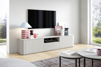Stolik pod telewizor Orvik 200cm na niskich nowoczesny design Cashmere 