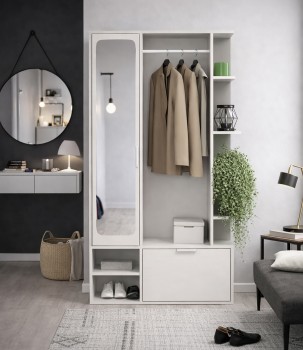 Garderoba Nala elegancka garderoba do małego przedpokoju Biała Biel alpejska