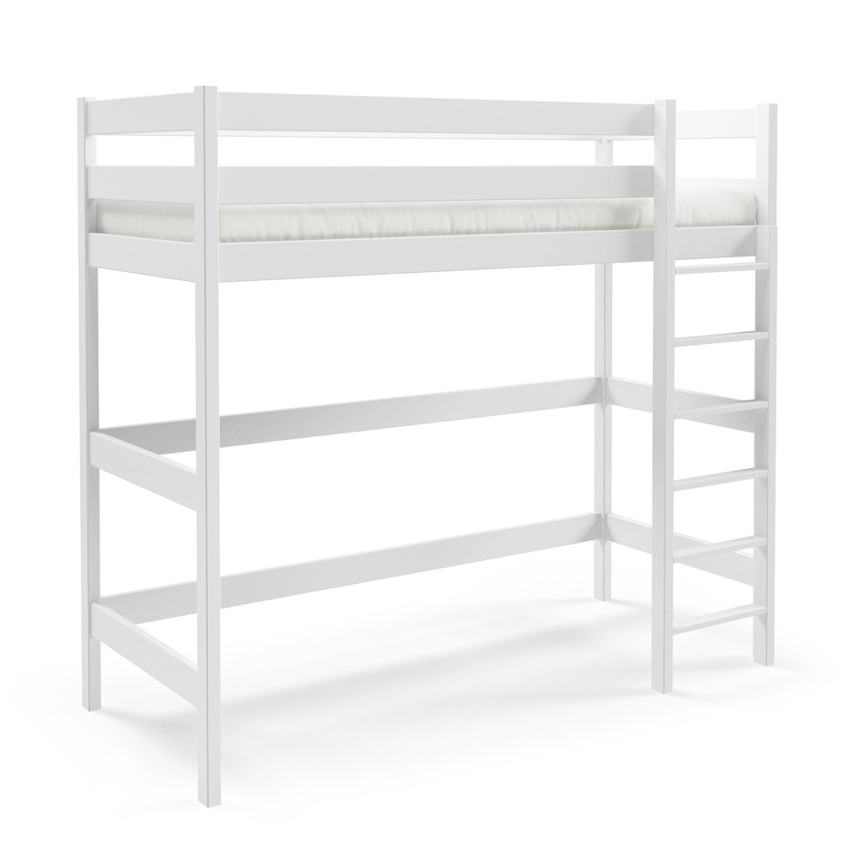 Łóżko Alpi II na Antresoli drewniane 90x200 w kolorze białym #3
