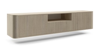 Szafka RTV Orvik 200 cm wisząca z frezowanymi frontami  Dąb Cremona