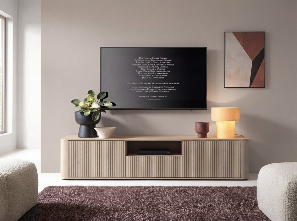 Stolik pod telewizor Orvik 200cm RTV do salonu niskie nóżki Dąb Cremona  #5