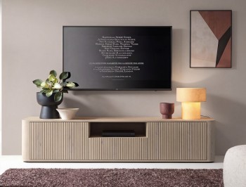 Stolik pod telewizor Orvik 200cm RTV do salonu niskie nóżki Dąb Cremona 