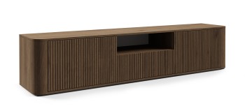 Szafka pod telewizor Orvik 200cm RTV frezowane fronty niskie nóżki Orzech Elegant