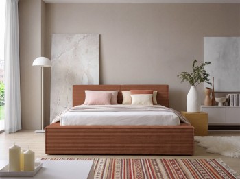 Łóżko Vango 120x200 cm minimalistyczne łóżko tapicerowane premium Tilia 52
