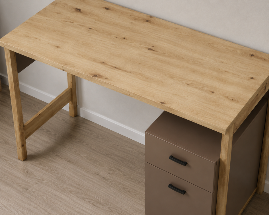 PROMOCJA Biurko LENNY LY-04 - dąb artisan/beż/truflowy  #3