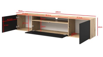Zestaw Masimo artisan Komoda 3 drzwiowa 150 cm i Komoda Rtv
