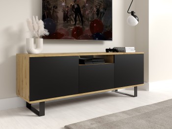 Zestaw mebli do salonu Masimo Komoda 3D 150 cm oraz Szafka RTV 180 cm nogi ramka