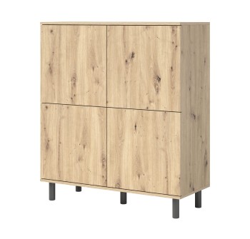 Zestaw Masimo Komoda Rtv 150 cm i Komoda 4D do salonu dąb artisan nóżki słupki 