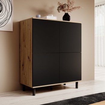 Zestaw mebli do salonu Masimo Komoda 4D 150 cm oraz Szafka RTV 150 cm nóżki słupki 