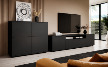 Zestaw mebli do salonu Masimo Komoda RTV 200 cm i Komoda 4D 100 cm niskie nóżki
