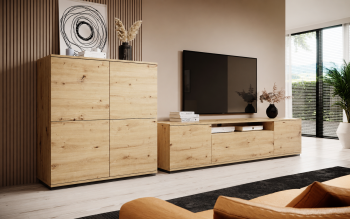 Zestaw mebli do pokoju Masimo Komoda RTV 200 cm i Komoda 4D 100 cm niskie nóżki