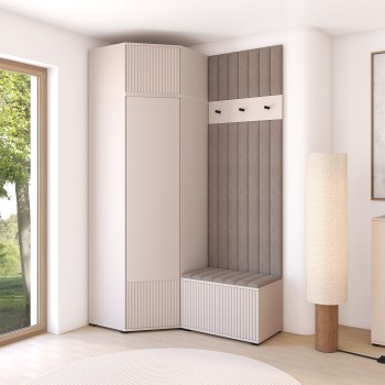 Garderoba Ritmo 14 nowoczesna garderoba do przedpokoju z szafą narożną Trinity 03