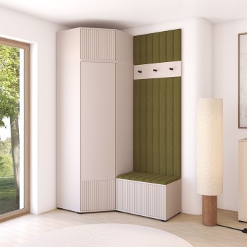 Garderoba Ritmo 14 elegancka szafa narożna z siedziskiem do przedpokoju Kaszmir Trinity 27