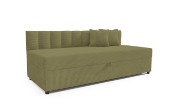 Tapczan Vito 2 tapicerowany 80x200 cm do sypialni z oparciem i schowkiem Poso 46