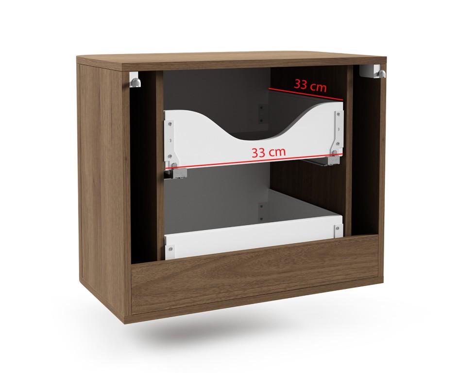 Szafka łazienkowa Londyn 60 cm pod umywalkę wisząca z ryflowanym frontem Orzech Elegant #9