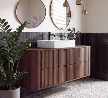 Szafka pod umywalkę Londyn 100 cm z zaokrąglonymi bokami Orzech Elegant 
