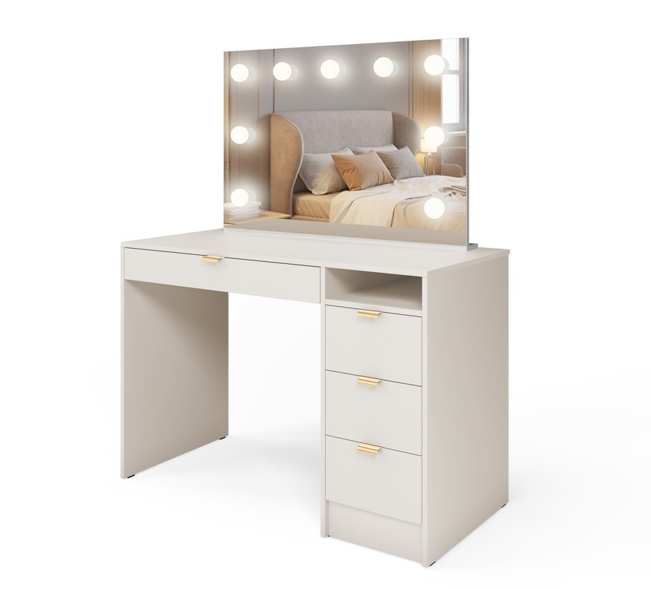 Toaletka Naomi 120 cm z lustrem LED i praktycznym miejscem do przechowywania Kaszmir #3