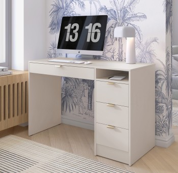 Toaletka Naomi 120 cm z lustrem LED i praktycznym miejscem do przechowywania Kaszmir