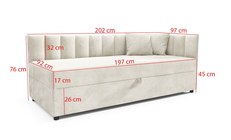 Tapczan Vito 1 90x200 cm komfortowy do spania Poso 46 #4