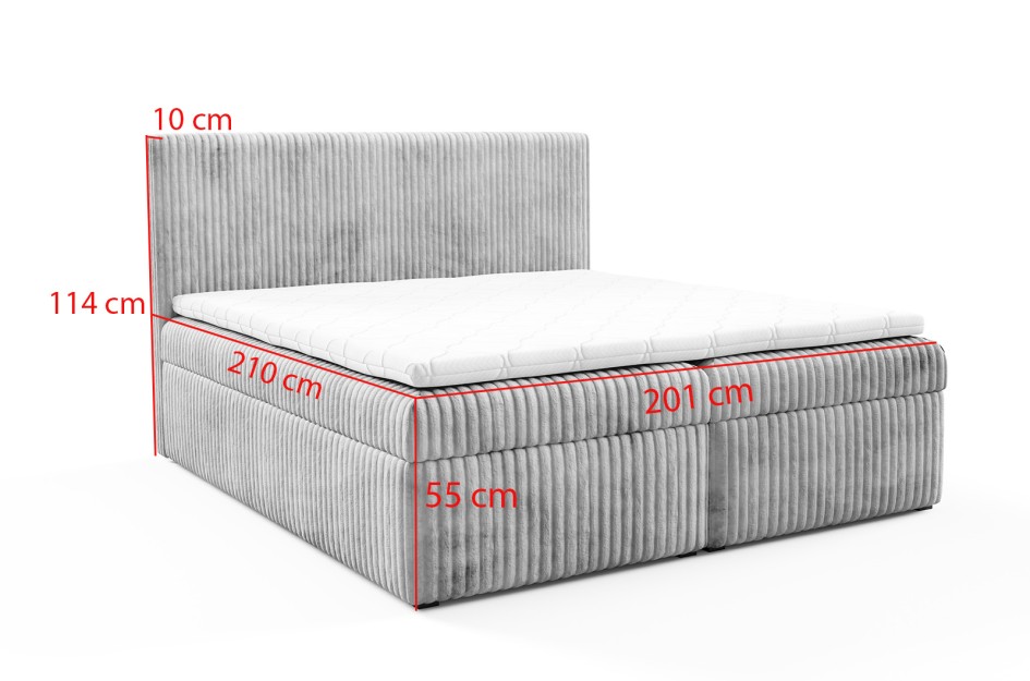 Łóżko kontynentalne Felix 200x200 cm duże do sypialni z pojemnymi schowkami Tilia 86 #5