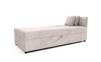 Tapczan Vito 3 90x200 cm z tapicerowanym panelem i dwiema poduszkami Poso 100
