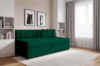 Tapczan Vito 2 90x200 cm nowoczesny z przestrzenią na pościel i oparciem Kronos 19