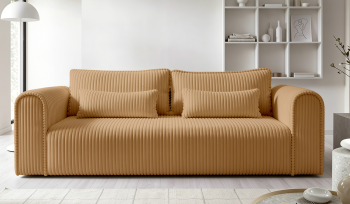 Kanapa Rumba wygodna sofa trzyosobowa z poduszkami i funkcją spania Tilia 17