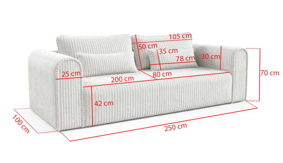 Kanapa Rumba stylowa sofa rozkładana do salonu z podłokietnikami Tilia 86 #7