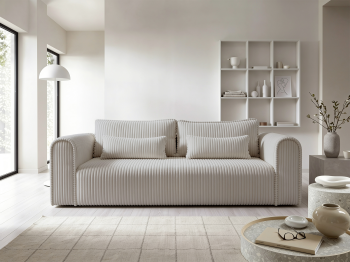 Kanapa Rumba stylowa sofa rozkładana do salonu z podłokietnikami Tilia 86