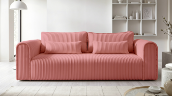 Kanapa Rumba nowoczesna sofa sztruksowa z powierzchnią spania i pojemnikiem Tilia 62