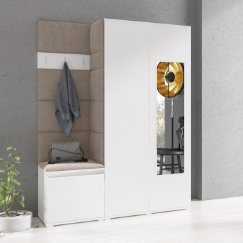 Garderoba HARRY w tkaninie Trinity 3, biała