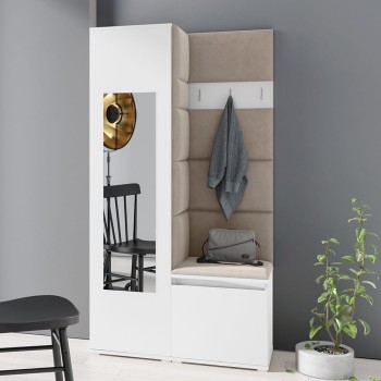 Garderoba IGA w tkaninie Trinity 3, biała