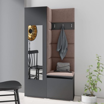 Garderoba IGA w tkaninie Trinity 6, grafit