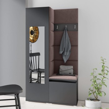 Garderoba IGA w tkaninie Trinity 8, grafit