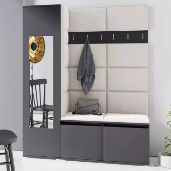 Garderoba LINDA w tkaninie Trinity 1, grafit