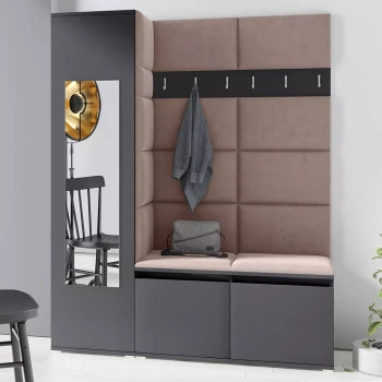 Garderoba LINDA w tkaninie Trinity 5, grafit